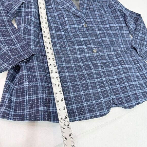 DG2 Jacket Womens 2X Blue Plaid Pattern Long-Sleeve Notch Lapel Blazer Preppy - Picture 5 of 9